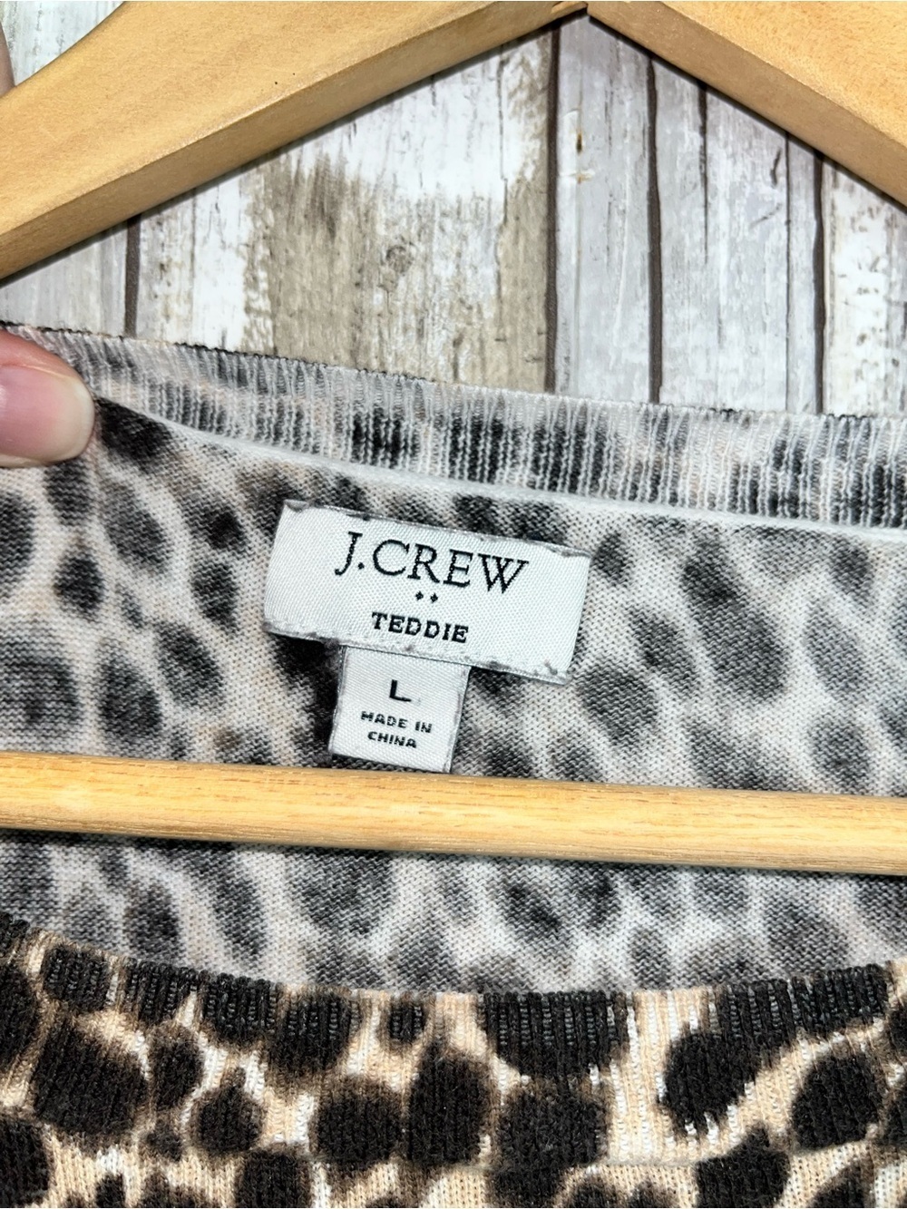 J.Crew Teddie Leopard Print Long Sleeve Top Women’s Large Cotton Animal Print - Picture 4 of 4
